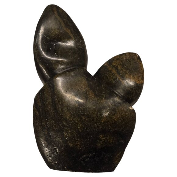 Carved Stone Family Sculpture Trio Statue Home Decor Carving 8 inch - Picture 2 of 16